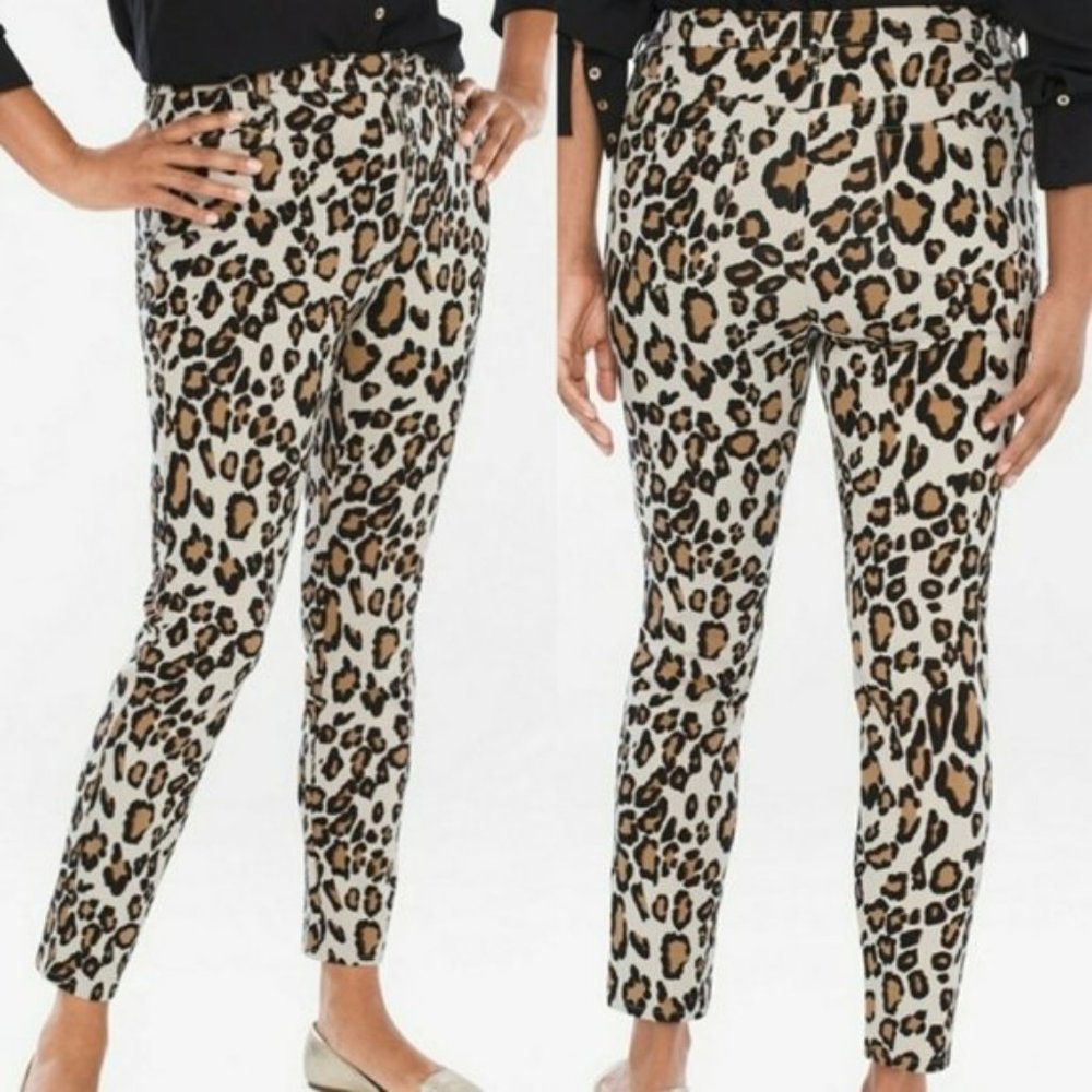 Chico's So Slimming Animal Print Pants Size 2 Petite